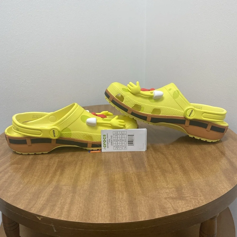 Spongebob Squarepants x Crocs Slides Slip On Casual Yellow‎ Mens8/Womens 10